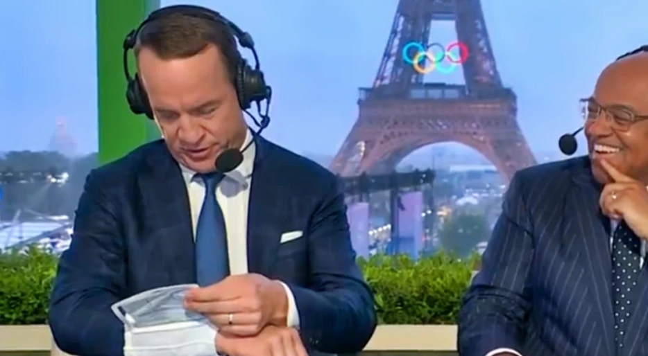 VIDEO: Social Media Was In Shock After Peyton Manning Busted Out Unexpected Olympics Outfit Accessory On Live TV