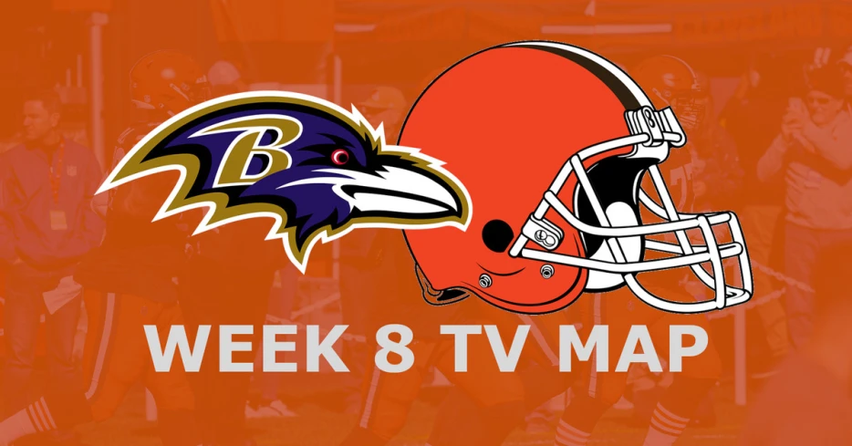 Baltimore Ravens vs. Cleveland Browns: Week 8 TV Map