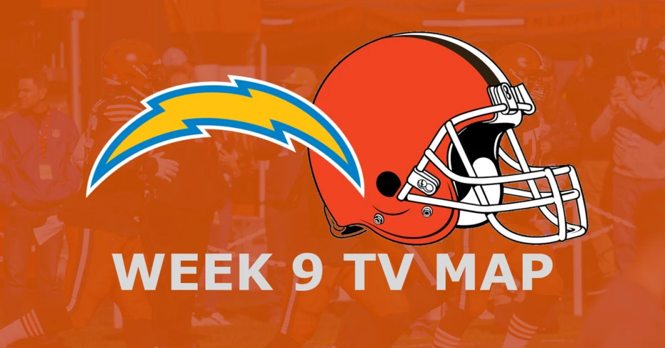 Los Angeles Chargers vs. Cleveland Browns: Week 9 TV Map