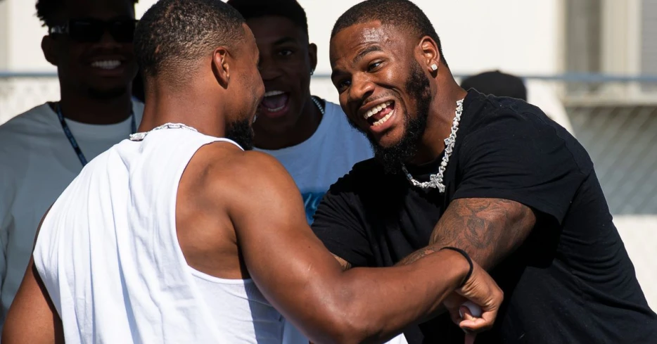 What were Saquon Barkley and Micah Parsons laughing about after the Eagles beat the Cowboys?