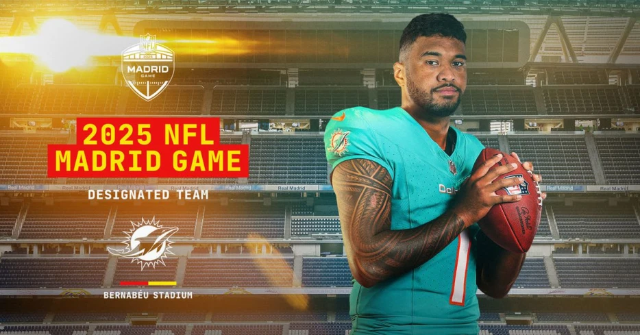 Miami Dolphins announced as the designated home team for first-ever NFL Madrid Game