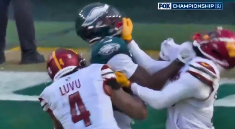 AJ Brown &amp; Marshon Lattimore Got Into An Ugly Helmet-Flying Brawl After Eagles Touchdown