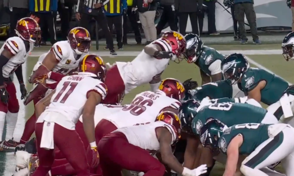 NFL fans turned Frankie Luvu trying to stop the Eagles' Tush Push into a hilarious meme