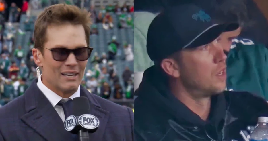 Tom Brady Was Noticeably Sour When FOX Put Nick Foles On The TV Screen During Eagles-Commanders NFC Championship Game