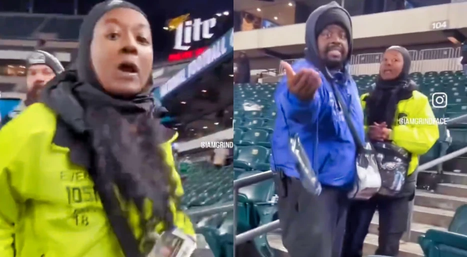 Security Guard Went Insane And Tried To Attack A Philadelphia Eagles Fan In The Seats After The NFC Championship Game