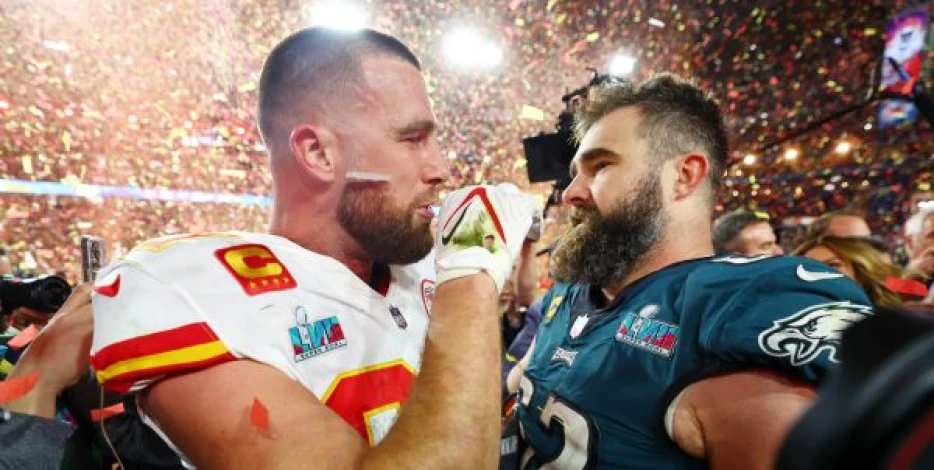 Will Jason Kelce root for Travis or the Eagles in the Super Bowl? 1 video has the answer.