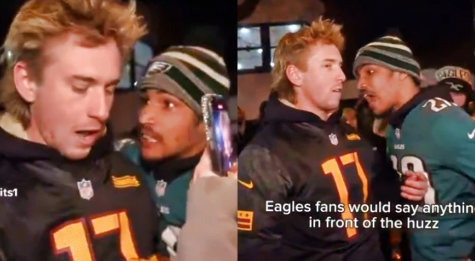 “I’ll Smack The S–t Out Of You”: Disgusting Eagles Fan Gets Exposed For Nasty Threats Towards Commanders Supporter In Latest Disturbing Video From Philly Fanbase