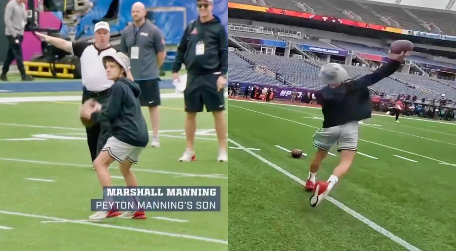 Peyton Manning’s 13-Year-Old Son Has The Entire Football World In Shock After Cameras Caught Him Throwing Dimes With The Flick Of His Wrist At NFL Pro Bowl