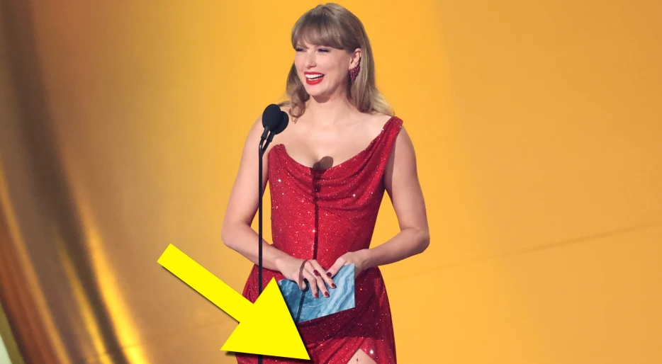 Everyone Noticed The Special Piece Of Jewelry Taylor Swift Was Wearing For Travis Kelce In An Unusual Area Of Her Body As She Showed Off Her Short Red Dress With A High Slit During The Grammys