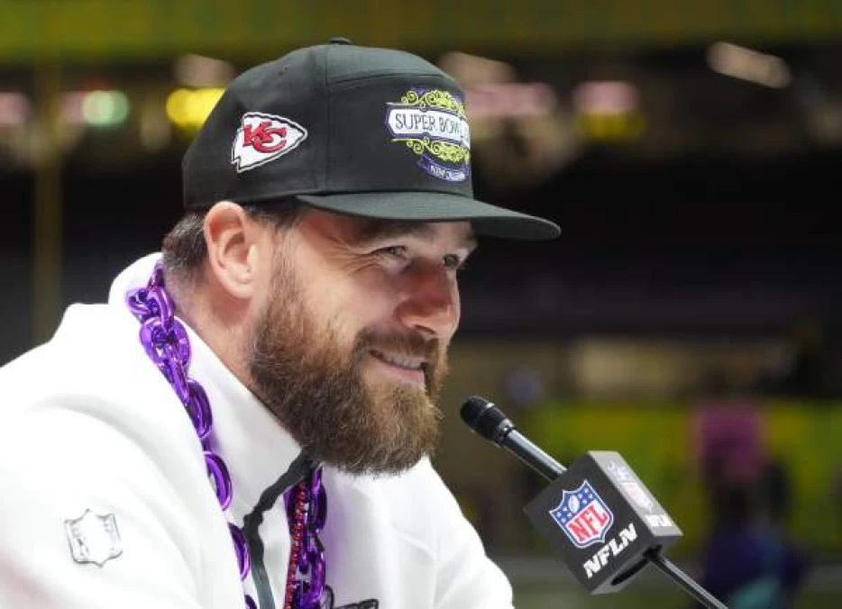 6 sweet Taylor Swift quotes from Travis Kelce on Super Bowl Opening Night, including proposal talk