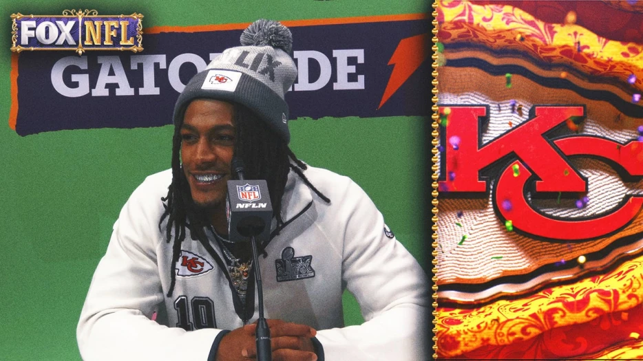 Isiah Pacheco does not play when it comes to his hot honey pizza | Super Bowl LIX Opening Night