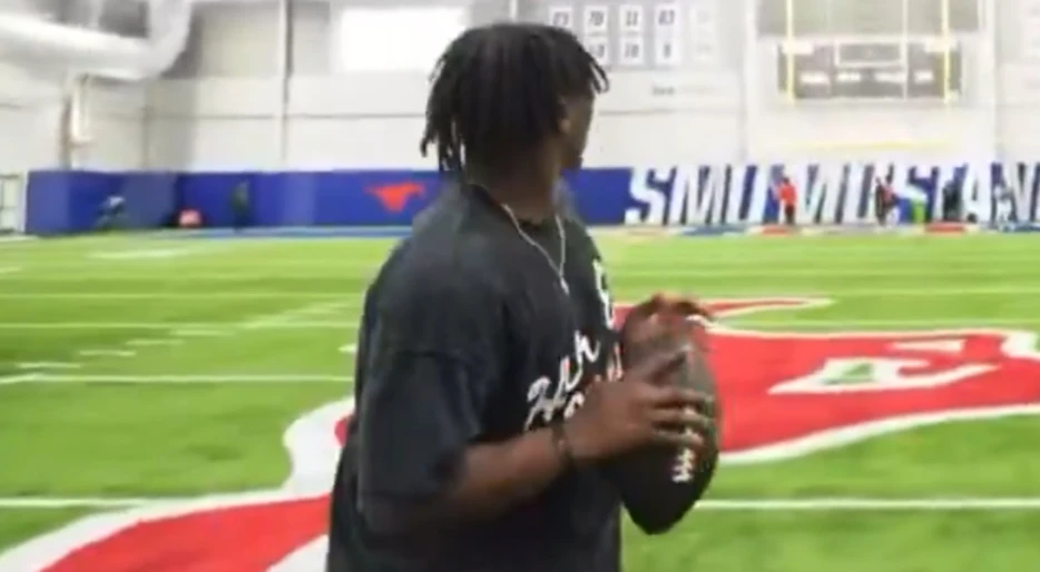 Everyone Is In Awe Over Top NFL Draft Prospect Cam Ward Dropping A 70-Yard Bomb &amp; Nailing The Crossbar With The Simple Flick Of His Wrist