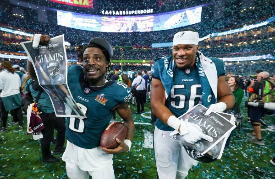 12 Eagles photos of their exuberant 2025 Super Bowl postgame victory celebration