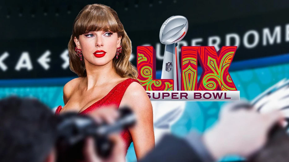 How many times was Taylor Swift shown during Super Bowl 59?