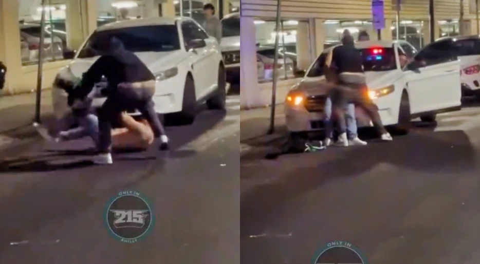 Philadelphia Eagles Fans Beat The Crap Out Of Each Other Right In Front Of Police Officer In Unmarked Car During Super Bowl Celebration