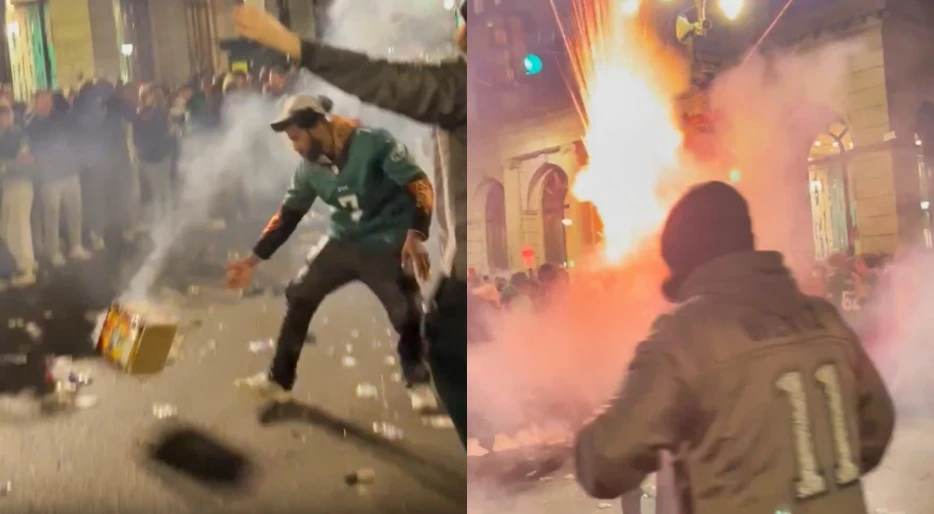 Philadelphia Looked Like A War Zone As Eagles Fans Were Dangerously Blasted By Fireworks During Wild Scene