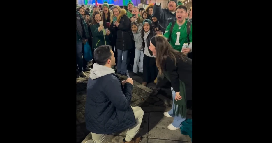 There was a Super Bowl Proposal on Broad Street