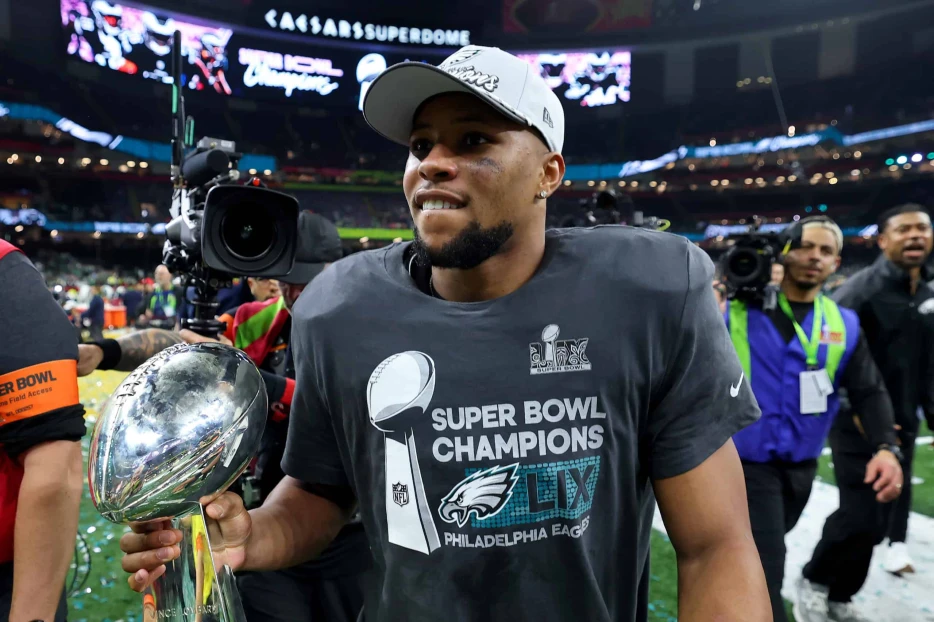 Video Of Saquon Barkley Celebrating After Super Bowl Is Going Viral