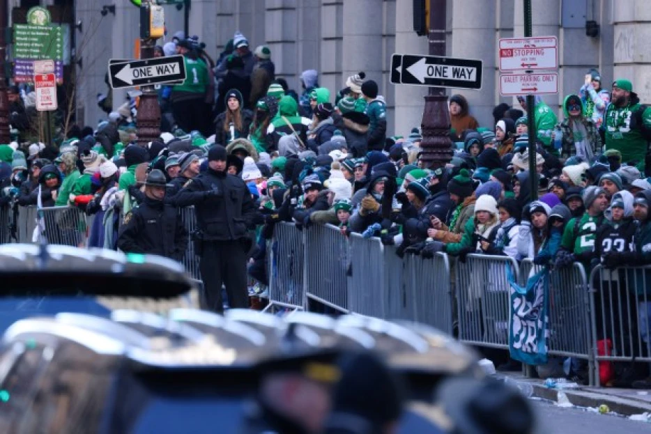 Even the Philadelphia police had to do the Tush Push during the Eagles Super Bowl parade