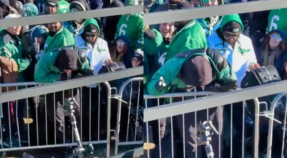 Nasty Philadelphia Eagles Continued Chanting While Puking His Brains Out At The Super Bowl Parade