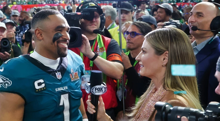 Erin Andrews Fires Back At Trolls Accusing Her Of Sketchy Behavior During Super Bowl 59 Post-Game Interview With Jalen Hurts