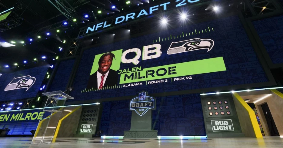 How Klint Kubiak could integrate Jalen Milroe into the Seahawks offense 
