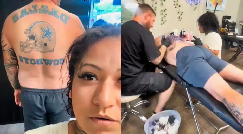 World’s Biggest Bandwagon Fan Creatively Covers His Massive Cowboys Back Tattoo With A New Kansas City Chiefs Tattoo