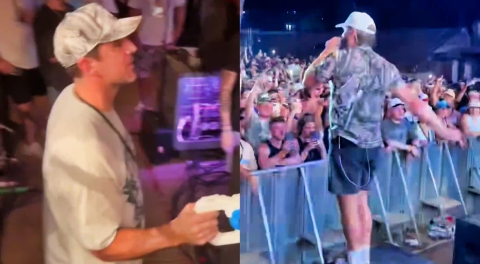 Everyone Is Scratching Their Heads After Aaron Rodgers Was Spotted Squirting Water Gun At Concert While Dealing With “Difficult Stuff” As He Contemplates His NFL Future