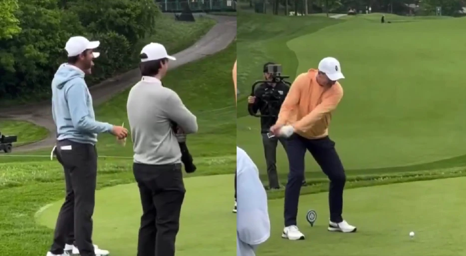 Scottie Scheffler Was Left In Stitches After Peyton Manning Drilled A House &amp; Caused A Loud Bang On The Golf Course
