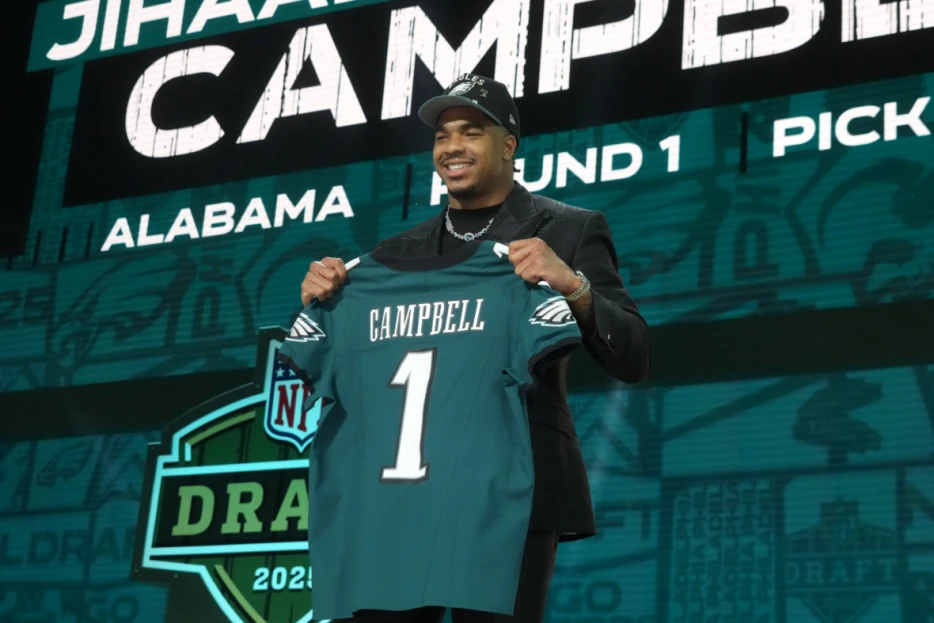 ‘He’s working good’: Philadelphia Eagles reveal how long first-round pick Jihaad Campbell will be out for after pre-draft shoulder surgery
