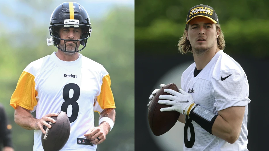 Kenny Pickett’s Tiny Hands Look Even Smaller After Aaron Rodgers’ First Practice With The Pittsburgh Steelers