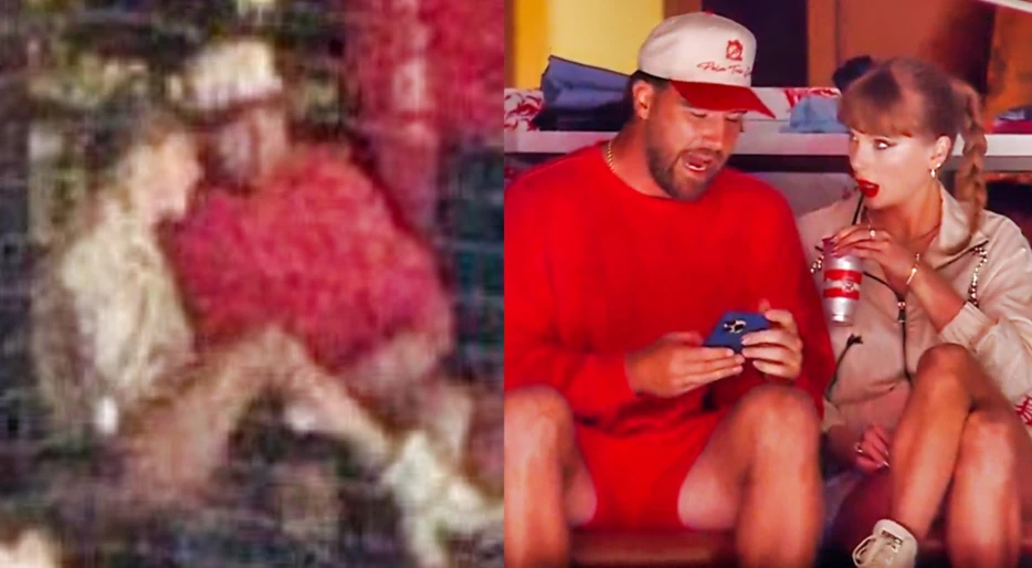 Cameras Caught Taylor Swift &amp; Travis Kelce Getting Extra-Handsy In The Stands During Surprise Appearance At Major Sports Event