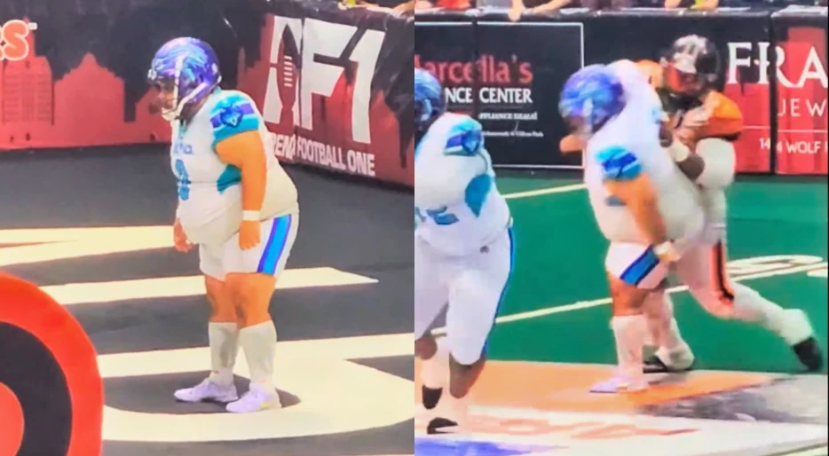 Social Media Is Going Wild Over Massive Arena Football League Punter Who Got KO’d By A Dirty Blindside Block