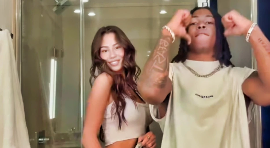 Jahmyr Gibbs Causes A Major Stir Online With Viral TikTok Alongside His Jaw-Dropping Girlfriend In The Bathroom