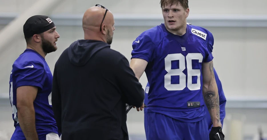 Giants’ rookie Thomas Fidone draws praise from Travis Kelce at Tight End University