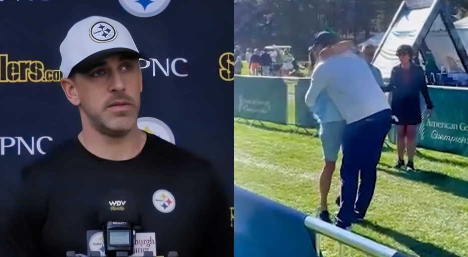 Aaron Rodgers Reunites With Close ‘Family Member’ at Golf Tournament