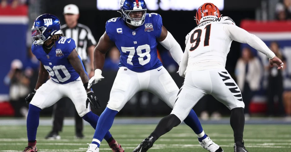 Who will be the Giants’ left tackle in Game 1?