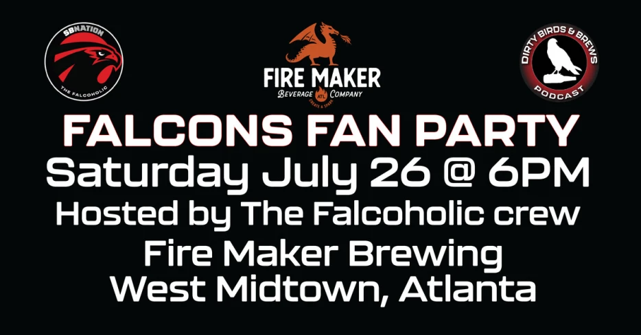 Join us for our Falcons Fan Party on Saturday, July 26!