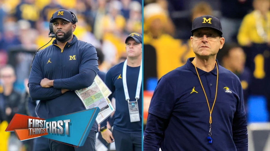 Sherrone Moore discusses Jim Harbaugh's impact in and out of coaching at Michigan and the NFL | First Things First