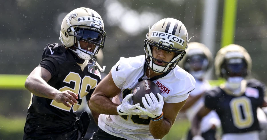 Saints WR Mason Tipton shines on Day 3 of training camp