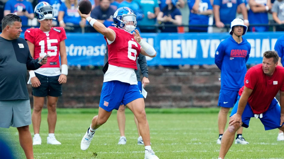 Giants’ Jaxson Dart takes big training camp step after slow start