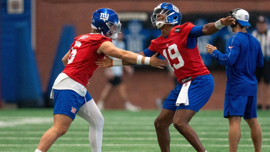 Giants’ Jameis Winston hilariously reacts to Jaxson Dart red zone vulturing