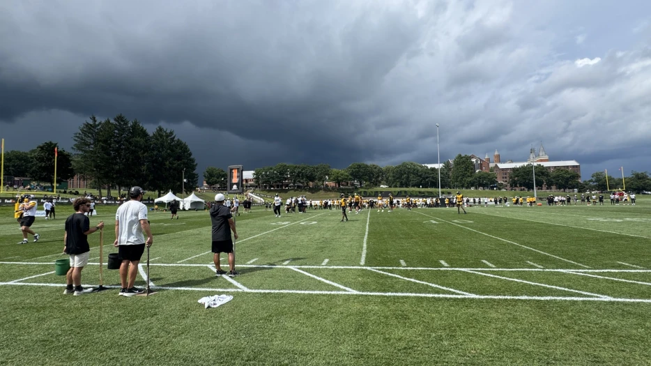 Rain Chases Steelers Training Camp Practice Indoors