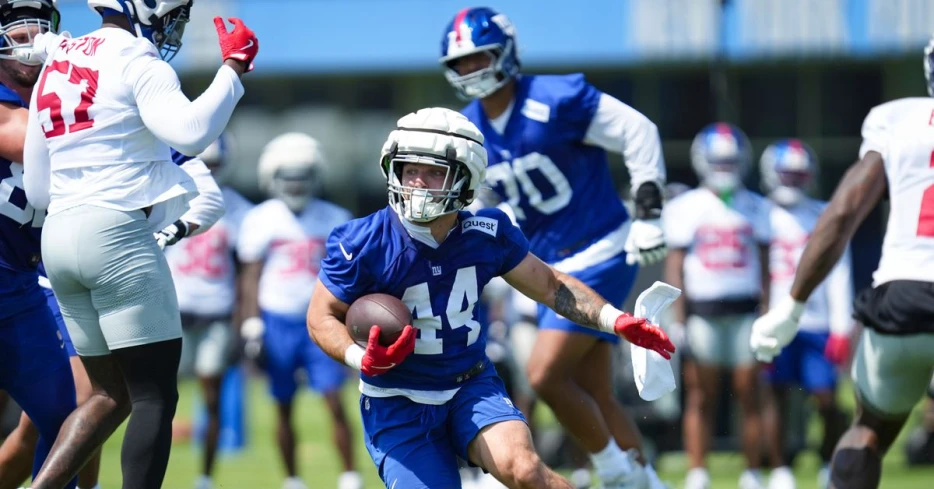 NFC East news: Cam Skattebo brings intensity to first padded practice in New York