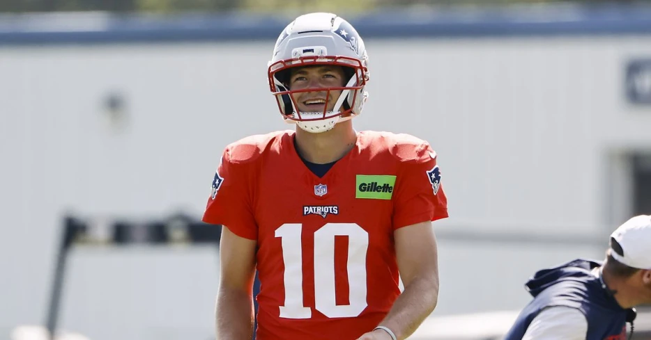 Drake Maye not afraid of jinxing interception-less streak to start Patriots training camp