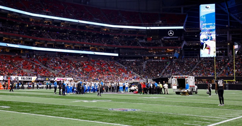 Bigger than Football: Falcons and Lions end game early after devastating injury