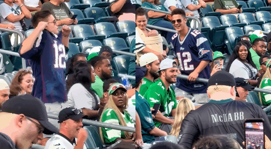 Brave Fan Showed Up To Philadelphia Eagles Practice Wearing Tom Brady Patriots Jersey, And It Went Exactly How You’d Expect