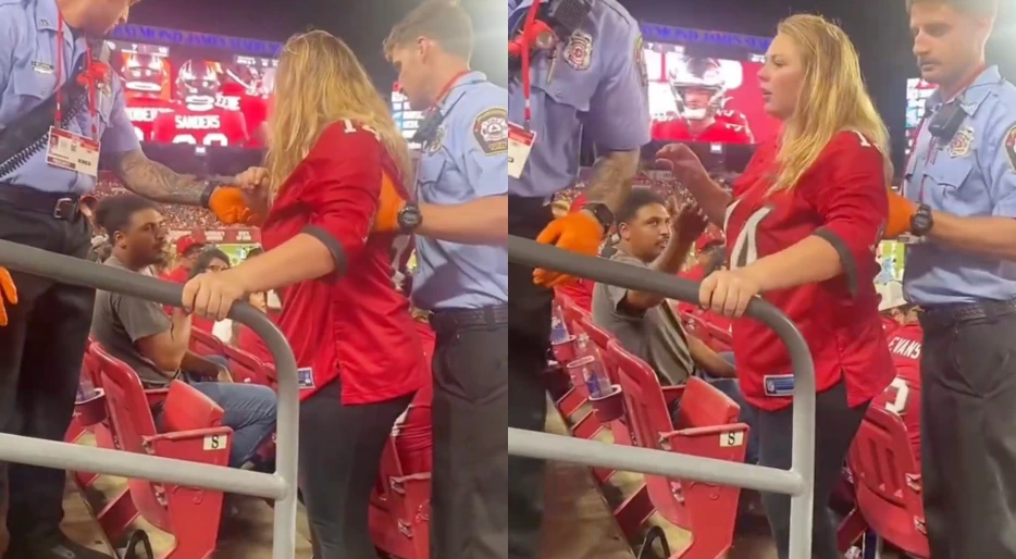 Bizarre Twist As New Video Shows Passed-Out Female Buccaneers Fan Getting Escorted Out By Security While Her Boyfriend Refused To Go With Her, Stuck Around To Watch 4th Quarter Of Meaningless Preseason Game Instead