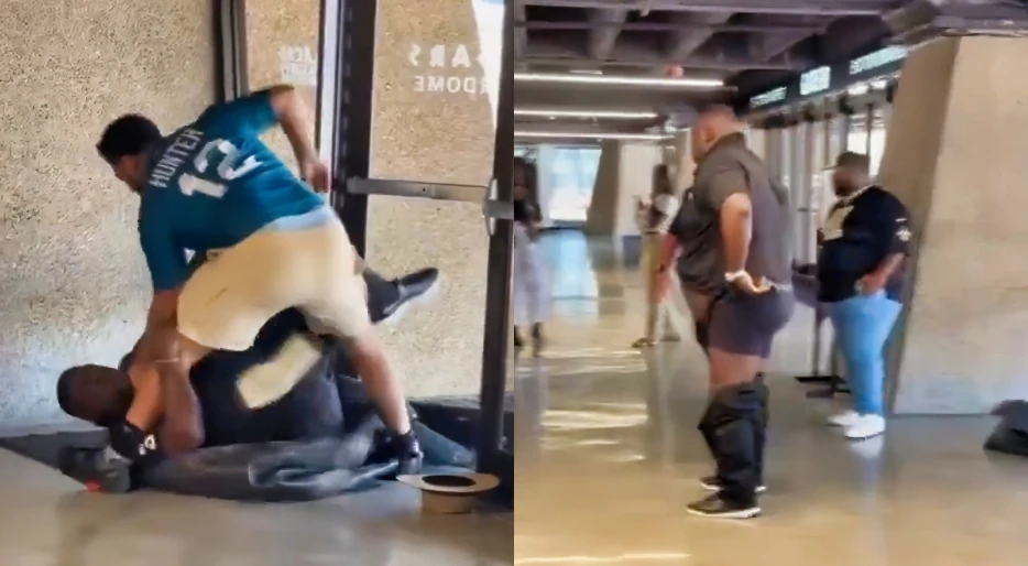 Saints Fan Got Beat Out Of His Shirt &amp; Pants During Crazy Haymaker-Filled Brawl With Jaguars Fan