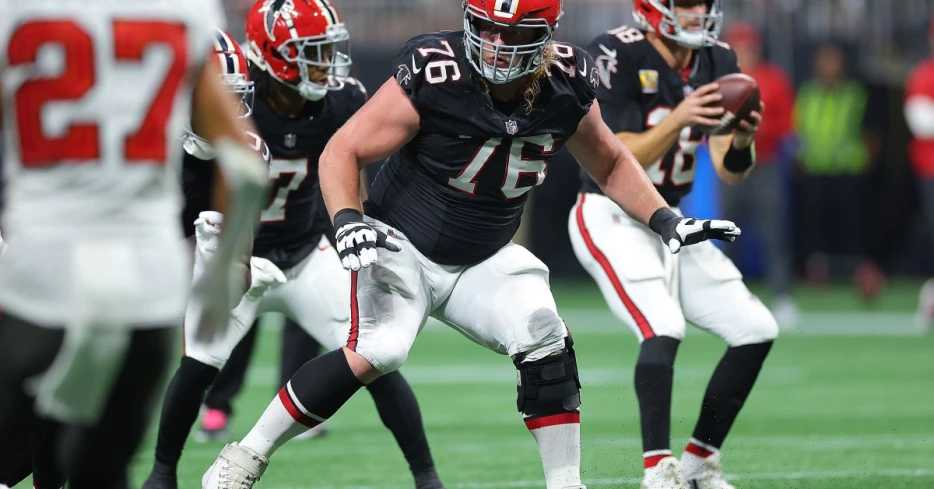 Falcons right tackle Kaleb McGary suffers left leg injury during practice